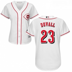 Womens Majestic Cincinnati Reds 23 Adam Duvall Authentic White Home Cool Base MLB Jersey