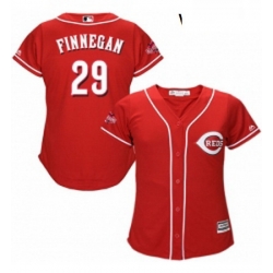 Womens Majestic Cincinnati Reds 29 Brandon Finnegan Authentic Red Alternate Cool Base MLB Jersey