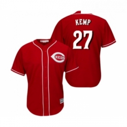 Youth Cincinnati Reds 27 Matt Kemp Replica Red Alternate Cool Base Baseball Jersey 