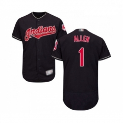 Mens Cleveland Indians 1 Greg Allen Navy Blue Alternate Flex Base Authentic Collection Baseball Jersey