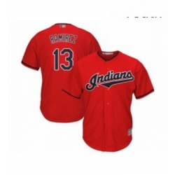 Youth Cleveland Indians 13 Hanley Ramirez Replica Scarlet Alternate 2 Cool Base Baseball Jersey 