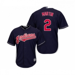 Youth Cleveland Indians 2 Leonys Martin Replica Navy Blue Alternate 1 Cool Base Baseball Jersey 