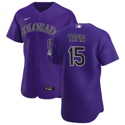 Men Colorado Rockies 15 Raimel Tapia Men Nike Purple Alternate 2020 Flex Base Player MLB Jersey