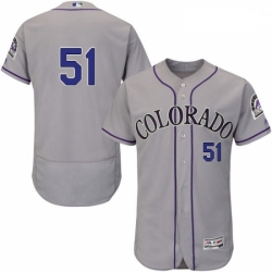 Mens Majestic Colorado Rockies 51 Jake McGee Grey Road Flex Base Authentic Collection MLB Jersey