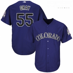 Mens Majestic Colorado Rockies 55 Jon Gray Replica Purple Alternate 1 Cool Base MLB Jersey