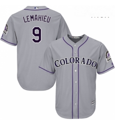 Mens Majestic Colorado Rockies 9 DJ LeMahieu Replica Grey Road Cool Base MLB Jersey