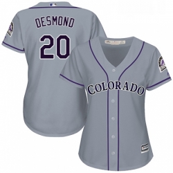 Womens Majestic Colorado Rockies 20 Ian Desmond Authentic Grey Road Cool Base MLB Jersey