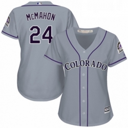 Womens Majestic Colorado Rockies 24 Ryan McMahon Replica Grey Road Cool Base MLB Jersey 