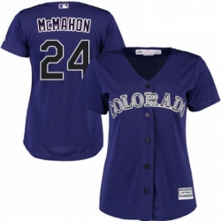 Womens Majestic Colorado Rockies 24 Ryan McMahon Replica Purple Alternate 1 Cool Base MLB Jersey 