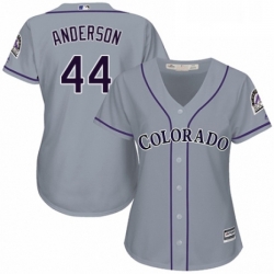 Womens Majestic Colorado Rockies 44 Tyler Anderson Authentic Grey Road Cool Base MLB Jersey 