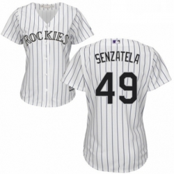 Womens Majestic Colorado Rockies 49 Antonio Senzatela Authentic White Home Cool Base MLB Jersey 