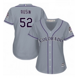 Womens Majestic Colorado Rockies 52 Chris Rusin Replica Grey Road Cool Base MLB Jersey 