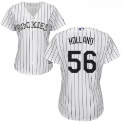 Womens Majestic Colorado Rockies 56 Greg Holland Replica White Home Cool Base MLB Jersey 