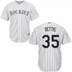 Youth Majestic Colorado Rockies 35 Chad Bettis Replica White Home Cool Base MLB Jersey