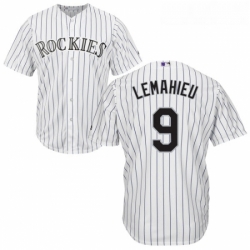 Youth Majestic Colorado Rockies 9 DJ LeMahieu Authentic White Home Cool Base MLB Jersey