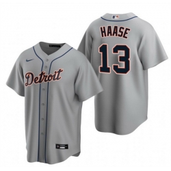 Men Detroit Tigers 13 Eric Haase Grey Cool Base Stitched Jersey