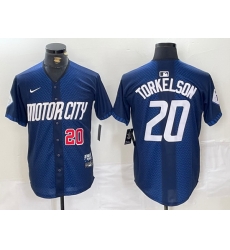 Men Detroit Tigers 20 Spencer Torkelson 2024 Navy City Connect Cool Base Limited jerseys