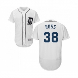 Mens Detroit Tigers 38 Tyson Ross White Home Flex Base Authentic Collection Baseball Jersey