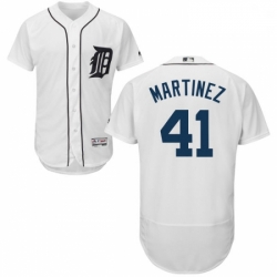 Mens Majestic Detroit Tigers 41 Victor Martinez White Home Flex Base Authentic Collection MLB Jersey