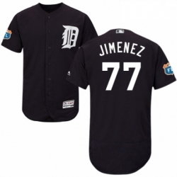 Mens Majestic Detroit Tigers 77 Joe Jimenez Navy Blue Alternate Flex Base Authentic Collection MLB Jersey