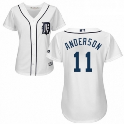 Womens Majestic Detroit Tigers 11 Sparky Anderson Replica White Home Cool Base MLB Jersey 