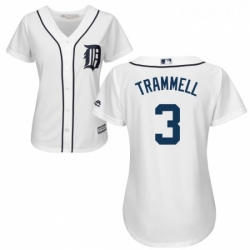 Womens Majestic Detroit Tigers 3 Alan Trammell Authentic White Home Cool Base MLB Jersey