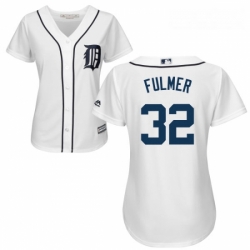 Womens Majestic Detroit Tigers 32 Michael Fulmer Replica White Home Cool Base MLB Jersey 