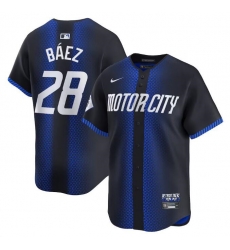 Youth Detroit Tigers 28 Javier B E1ez 2024 Navy City Connect Cool Base Limited Stitched Baseball Jersey