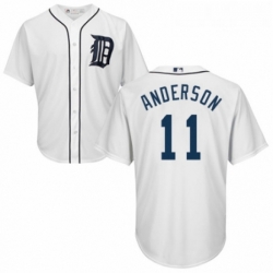 Youth Majestic Detroit Tigers 11 Sparky Anderson Authentic White Home Cool Base MLB Jersey 