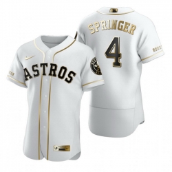 Houston Astros 4 George Springer White Nike Mens Authentic Golden Edition MLB Jersey