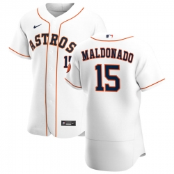 Men Houston Astros 15 Martin Maldonado Men Nike White Home 2020 Flex Base Player MLB Jersey