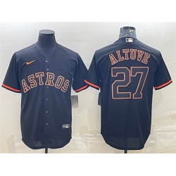 Men Houston Astros 27 Jose Altuve Black Cool Base Stitched Jersey