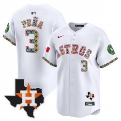 Men Houston Astros 3 Jeremy Pena White Mexico Vapor Premier Limited Stitched Baseball Jersey