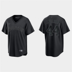 Men Houston Astros 44 Yordan Alvarez Black Pitch Black Fashion Replica Stitched Jersey