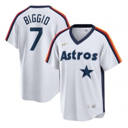 Men Houston Astros 7 Craig Biggio White Cool Base Stitched Jersey