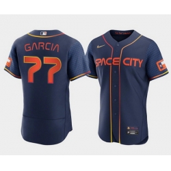 Men Houston Astros 77 Luis Garcia 2022 Navy City Connect Flex Base Stitched Baseball Jerse