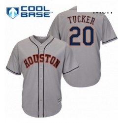 Mens Majestic Houston Astros 20 Preston Tucker Replica Grey Road Cool Base MLB Jersey