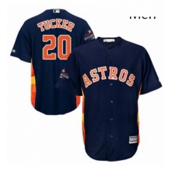 Mens Majestic Houston Astros 20 Preston Tucker Replica Navy Blue Alternate 2017 World Series Champions Cool Base MLB Jersey