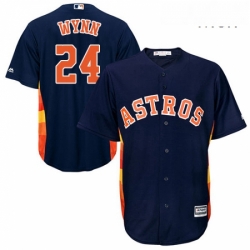 Mens Majestic Houston Astros 24 Jimmy Wynn Replica Navy Blue Alternate Cool Base MLB Jersey 