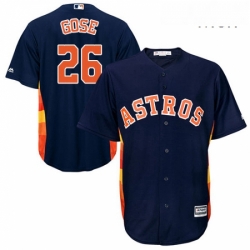 Mens Majestic Houston Astros 26 Anthony Gose Replica Navy Blue Alternate Cool Base MLB Jersey 