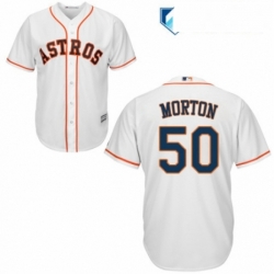 Mens Majestic Houston Astros 50 Charlie Morton Replica White Home Cool Base MLB Jersey 