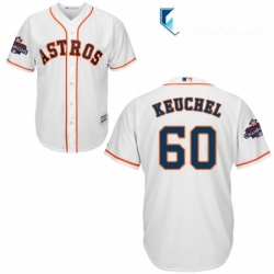 Mens Majestic Houston Astros 60 Dallas Keuchel Replica White Home 2017 World Series Champions Cool Base MLB Jersey