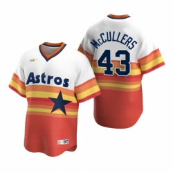 Mens Nike Houston Astros 43 Lance McCullers White Orange Cooperstown Collection Home Stitched Baseball Jerse