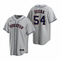 Mens Nike Houston Astros 54 Roberto Osuna Gray Road Stitched Baseball Jersey