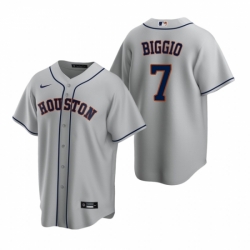 Mens Nike Houston Astros 7 Craig Biggio Gray Road Stitched Baseball Jerse