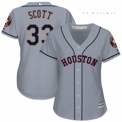 Womens Majestic Houston Astros 33 Mike Scott Authentic Grey Road Cool Base MLB Jersey