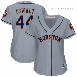 Womens Majestic Houston Astros 44 Roy Oswalt Authentic Grey Road Cool Base MLB Jersey