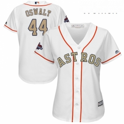 Womens Majestic Houston Astros 44 Roy Oswalt Authentic White 2018 Gold Program Cool Base MLB Jersey