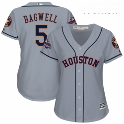 Womens Majestic Houston Astros 5 Jeff Bagwell Replica Grey Road 2017 World Series Champions Cool Base MLB Jersey