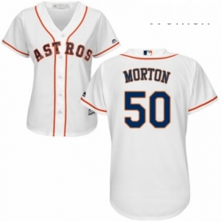 Womens Majestic Houston Astros 50 Charlie Morton Authentic White Home Cool Base MLB Jersey 